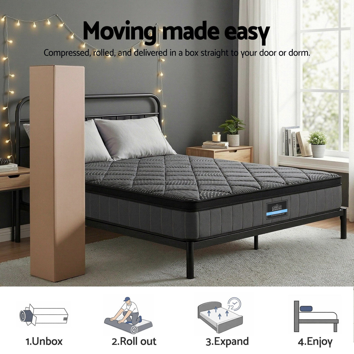 Medium Firm Latex Euro Top Pocket Spring Mattress, 25cm King