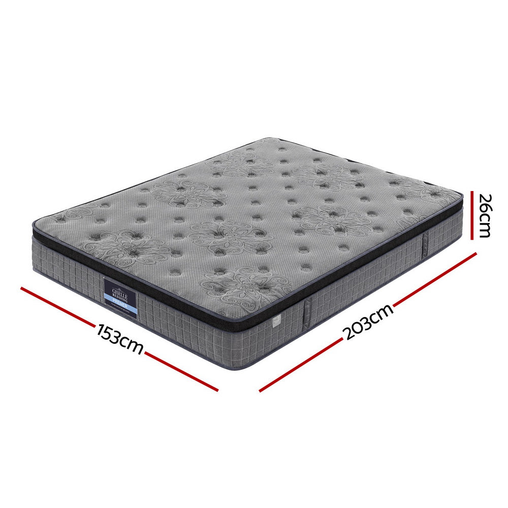 Giselle Bedding DOVE Series 26cm Latex Foam Euro Top Pocket Spring Mattress — Bamboo Charcoal — Allure Home Collections