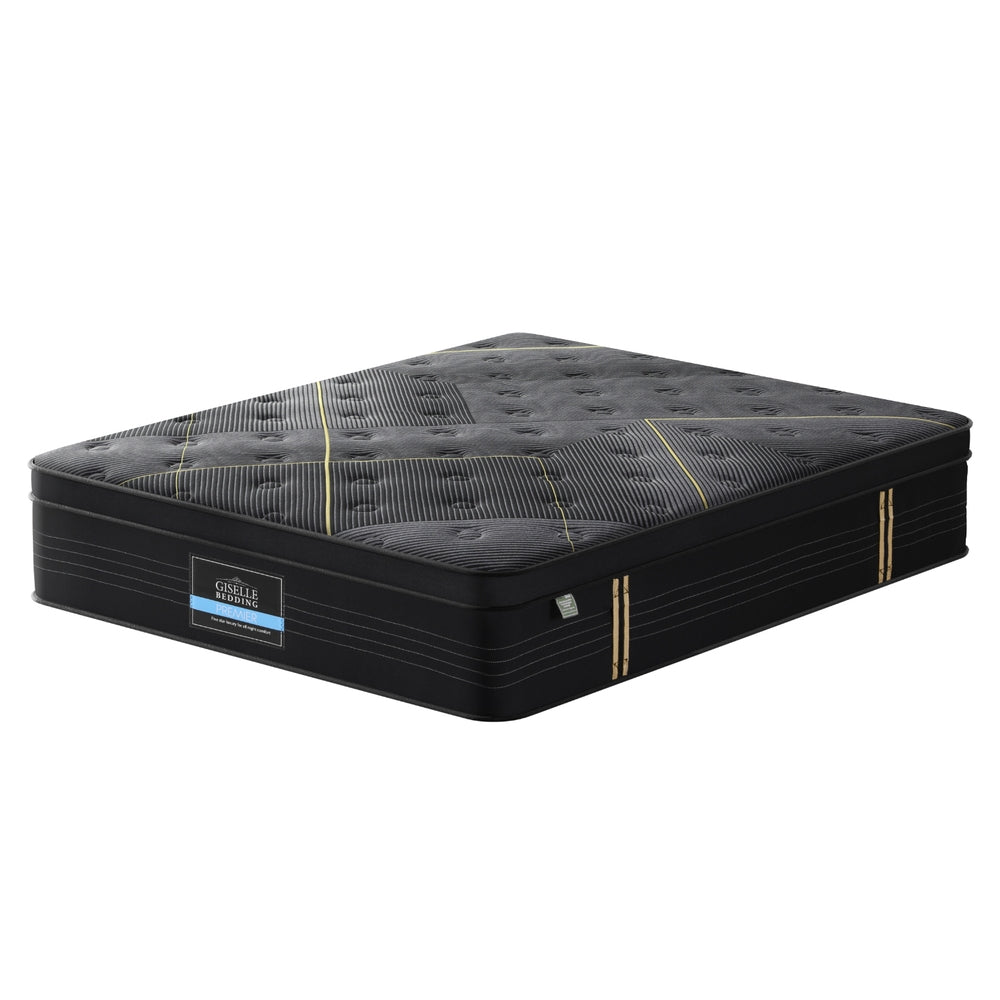 Giselle Bedding 35cm Bamboo Charcoal Euro Top Hybrid Pocket Spring Mattress — Allure Home Collections