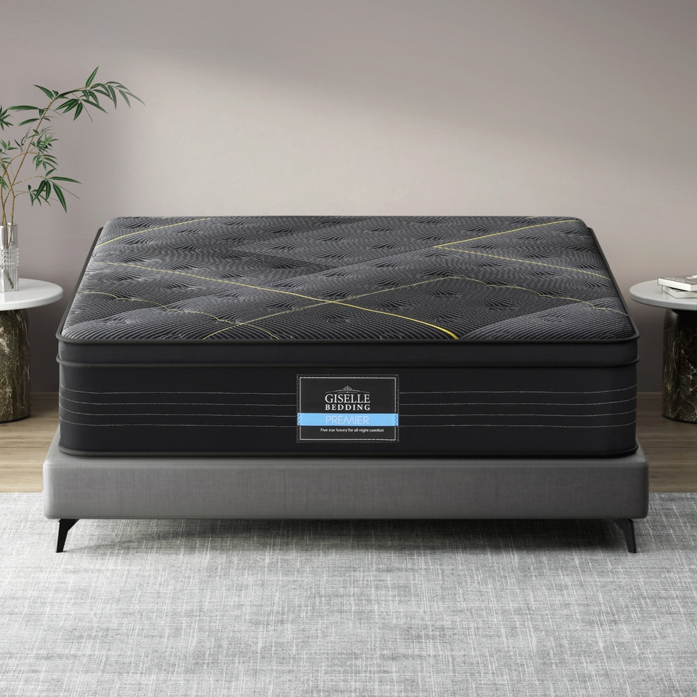 Giselle Bedding 35cm Bamboo Charcoal Euro Top Hybrid Pocket Spring Mattress — Allure Home Collections