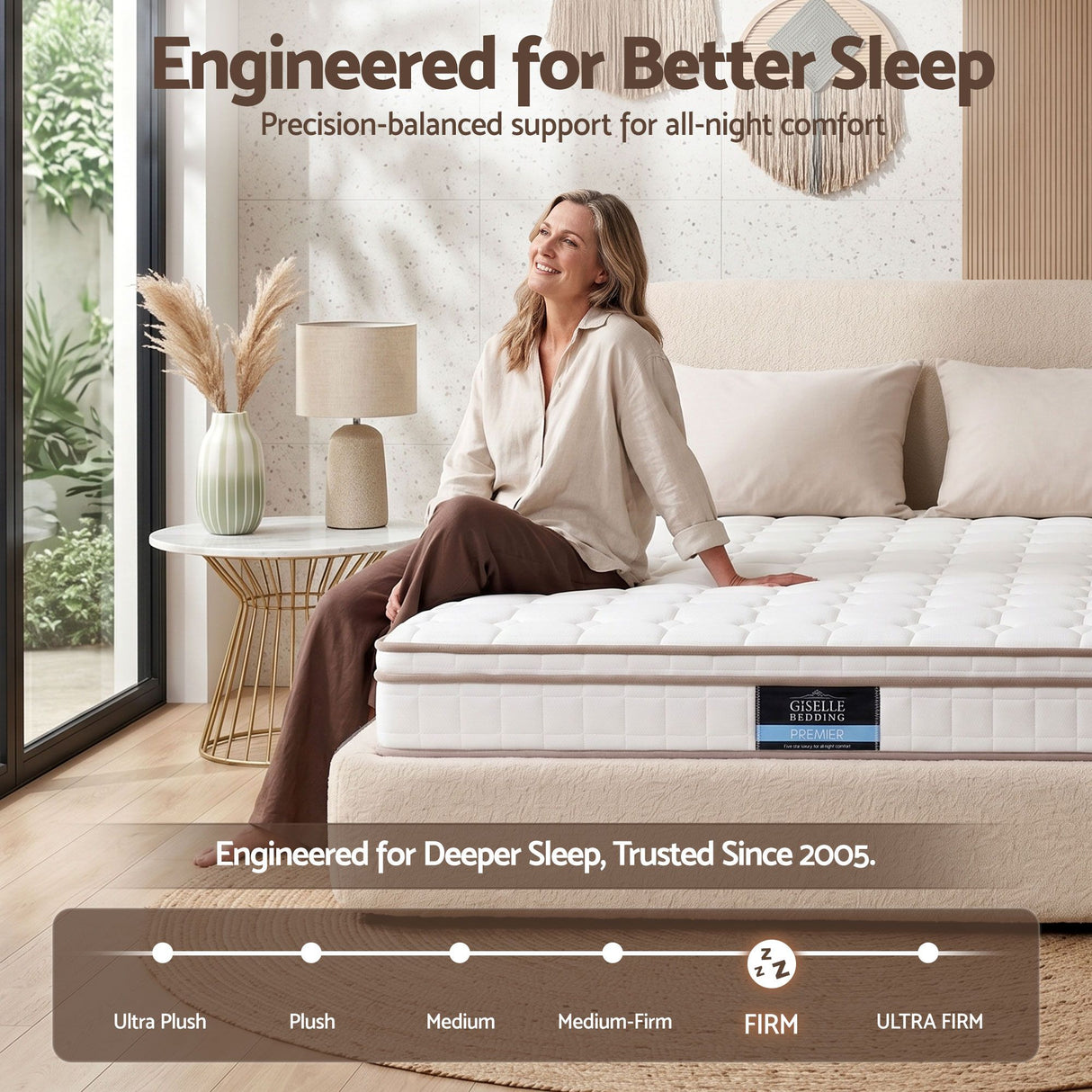 Firm euro top pocket spring mattress, 20cm king