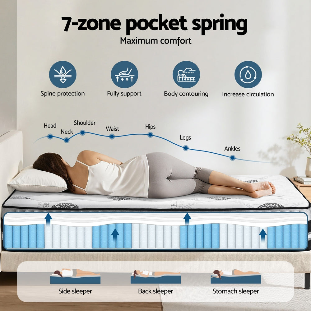 Medium Firm Gel Memory Foam Pocket Spring Mattress, 35cm Queen (image 6)