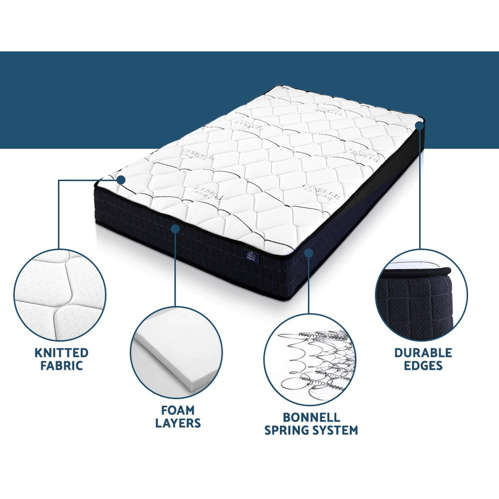 Giselle Bedding 16cm Medium Firm Bonnell Spring Mattress — Quilted Finish — Allure Home Collections