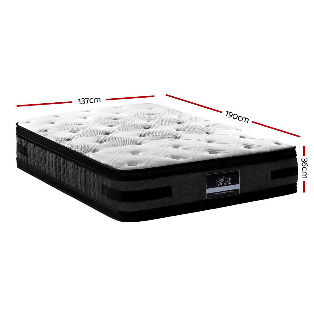 Medium Firm Flippable Pocket Spring Mattress, 36cm Double - Allure Home Collections