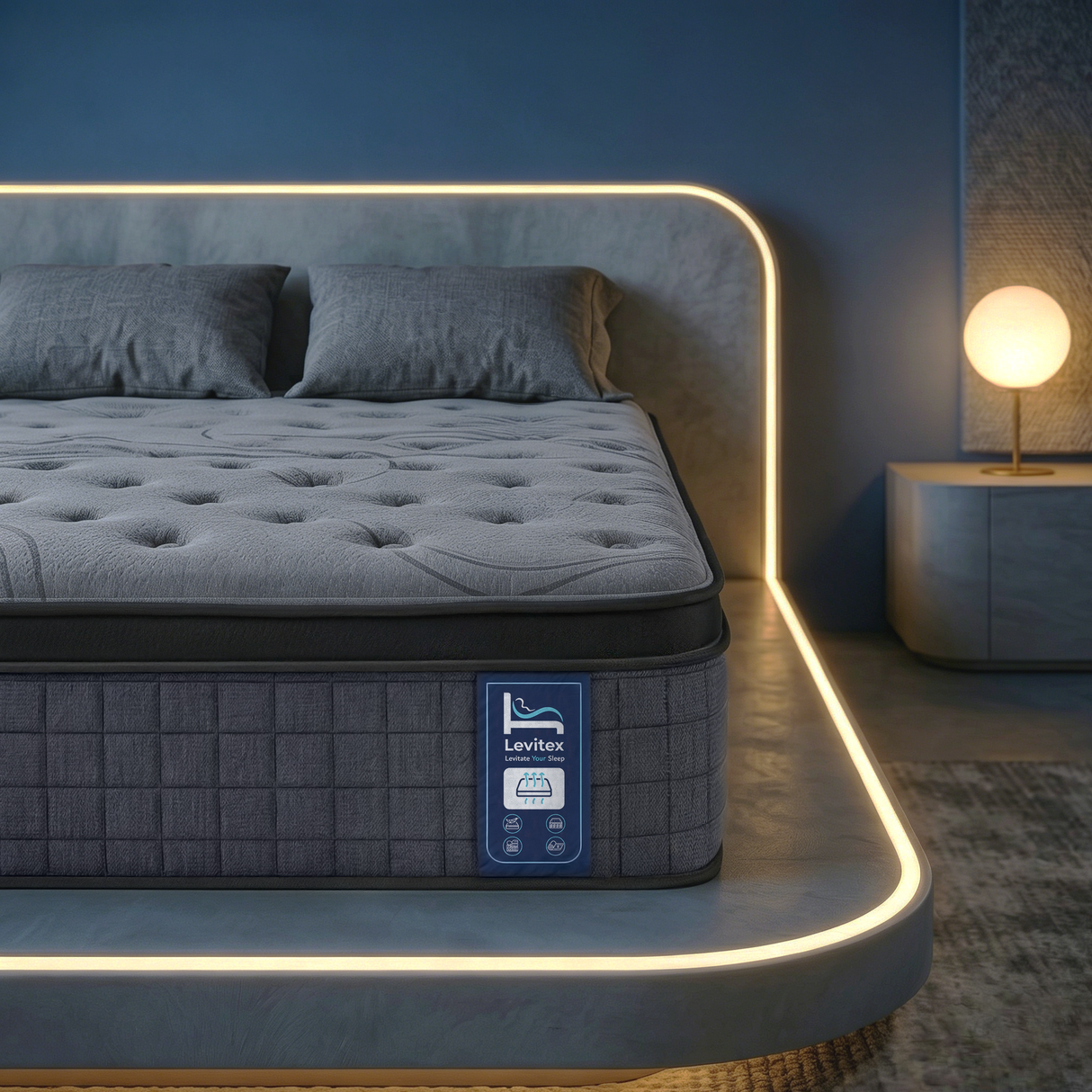 Extra firm 7 zone pocket spring mattress, 33cm queen