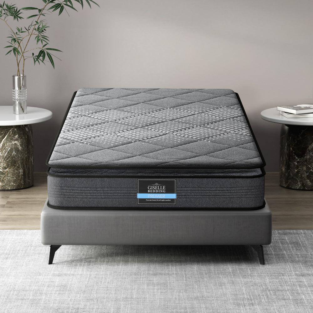 Giselle Bedding 18cm Medium-Firm Pillow Top Mattress — High-Density Foam, Bonnell Spring — Allure Home Collections