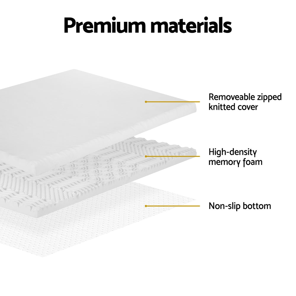 Giselle Bedding 8cm 7-Zone Airflow Memory Foam Mattress Topper — Allure Home Collections