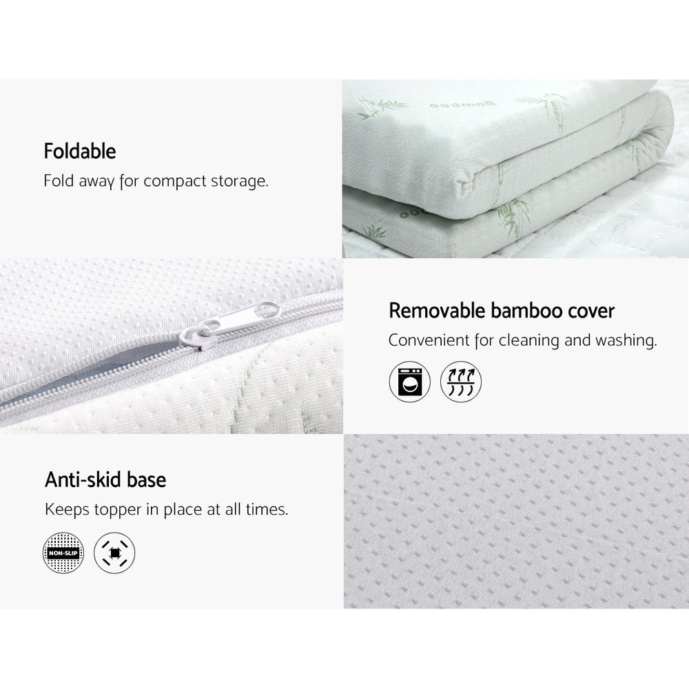 Giselle Bedding 8cm Cool Gel Memory Foam Topper — Single, Pressure and Joint Relief — Allure Home Collections