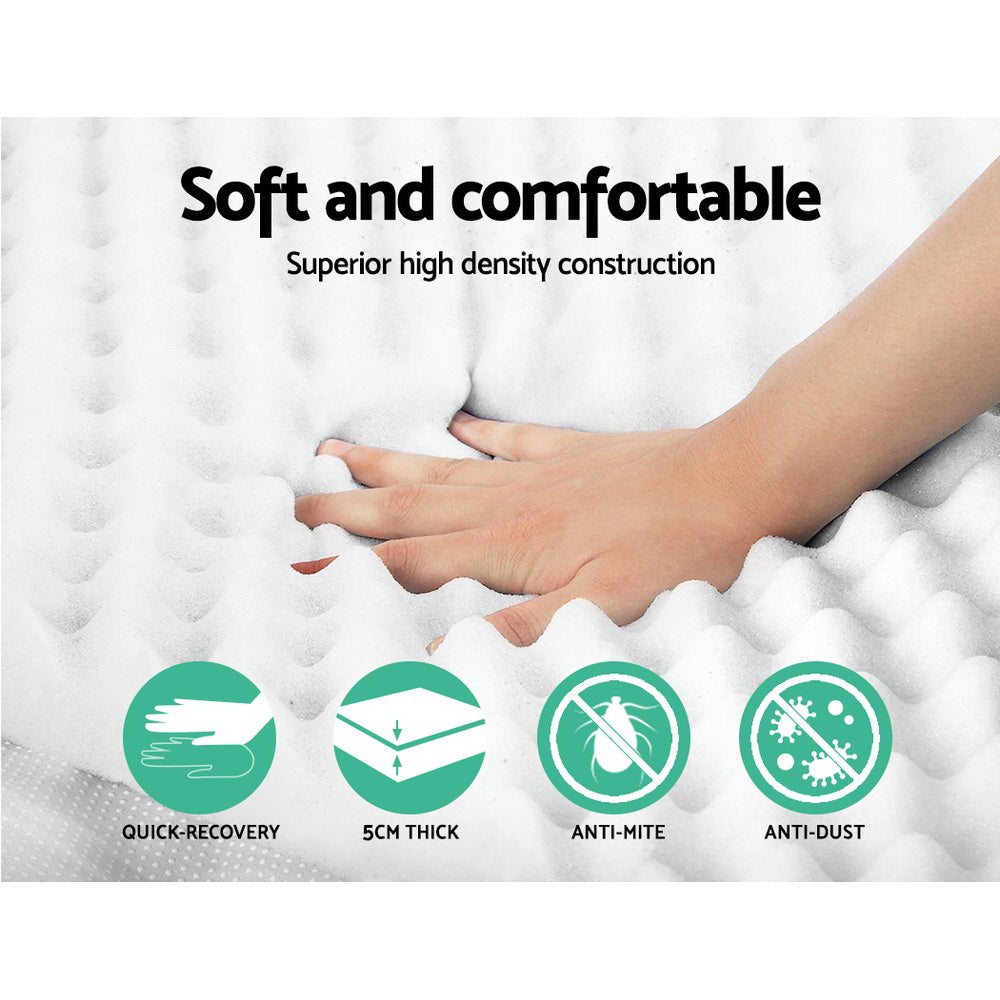 Giselle Bedding 5cm Egg Crate Memory Foam Mattress Topper — Allure Home Collections