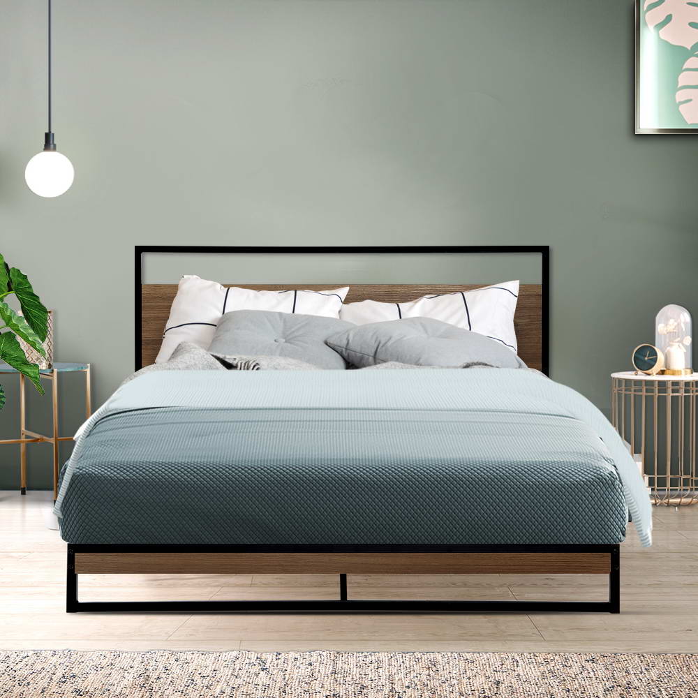 Alba Black Double bed frame in a modern bedroom