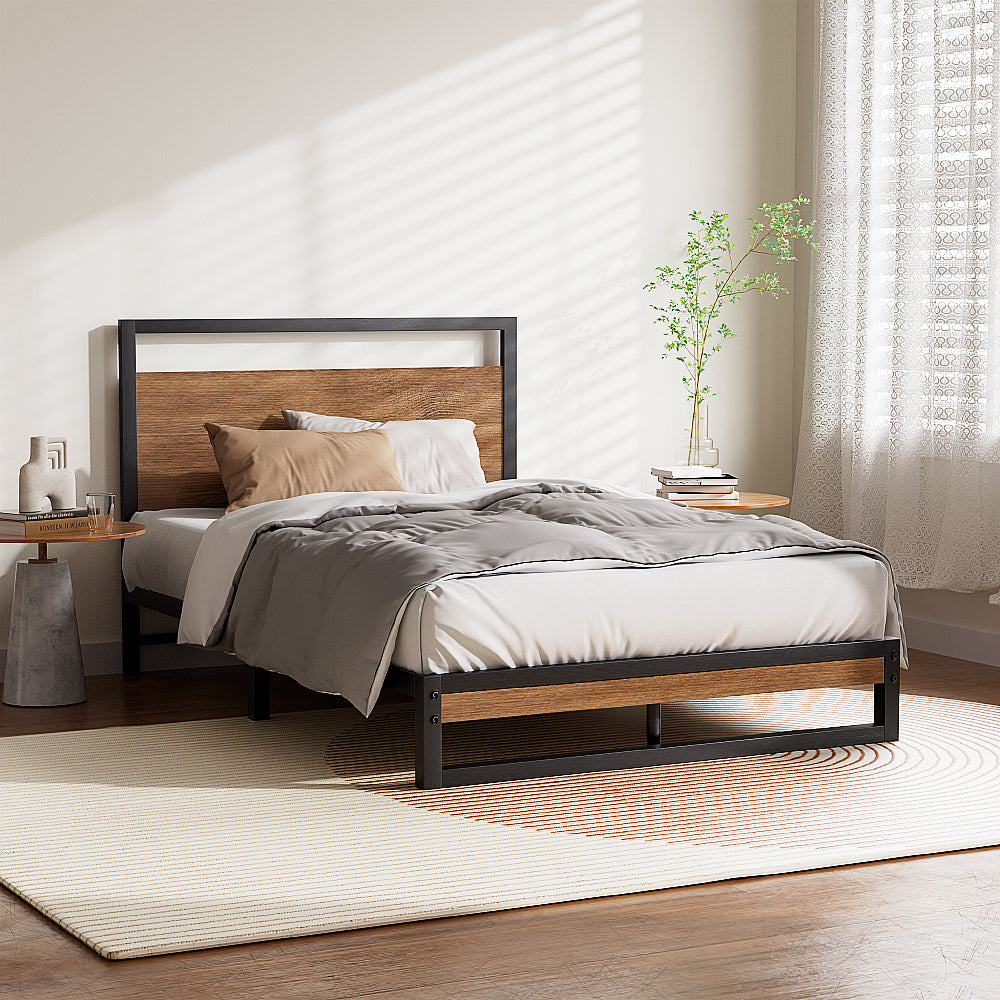 Alba Black King Single bed frame in a modern bedroom
