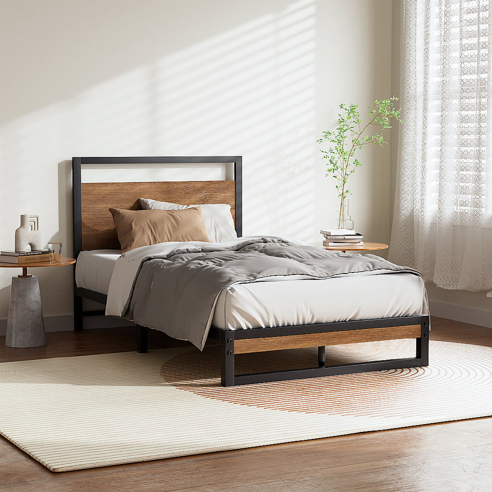 Alba Black Single bed frame in a modern bedroom