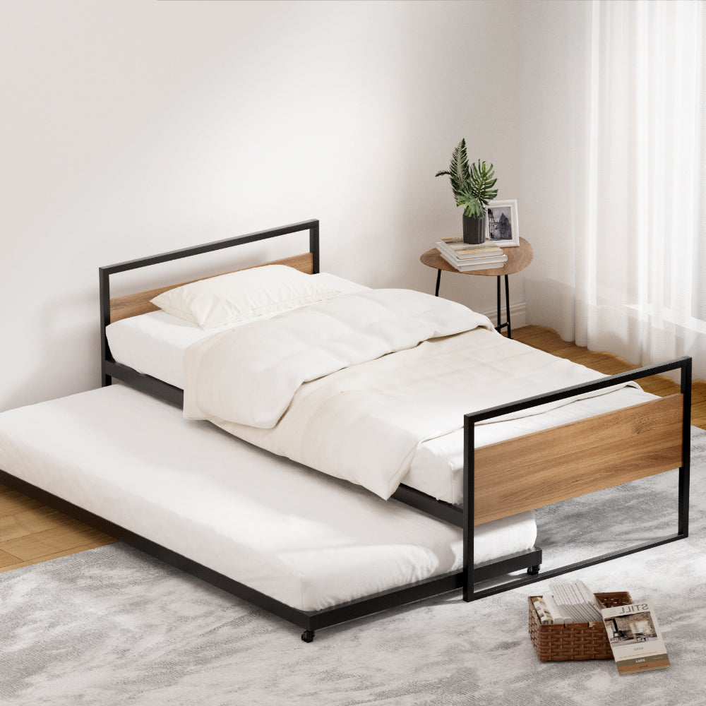 Asti Black Single bed frame in a modern bedroom