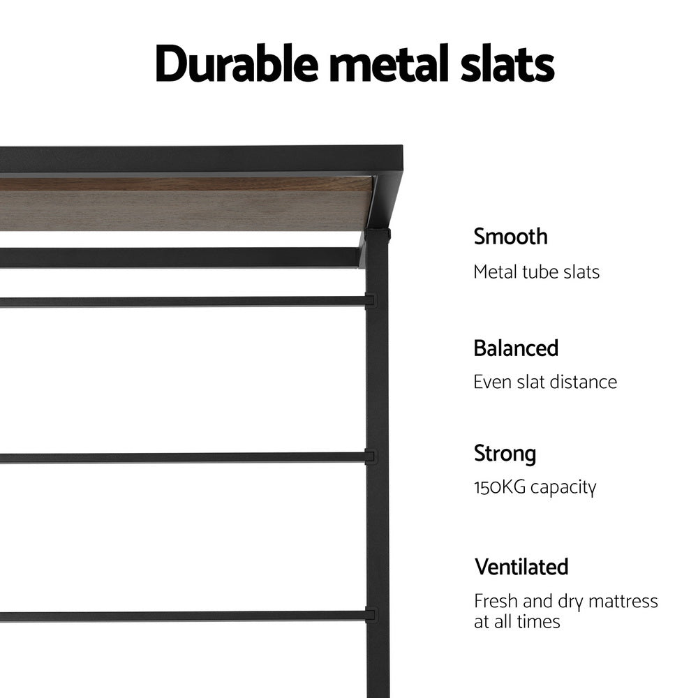 Asti Single Metal Bed Frame, Black