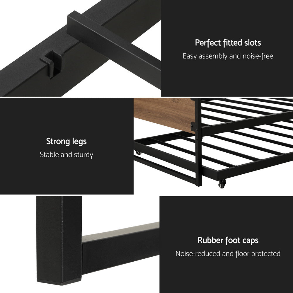 Asti Single Metal Bed Frame, Black
