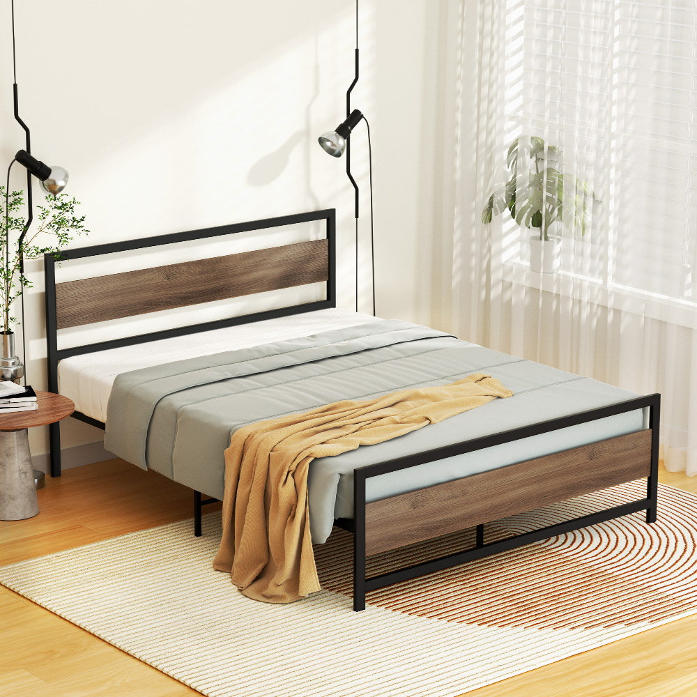 Cuneo Black Double bed frame in a modern bedroom