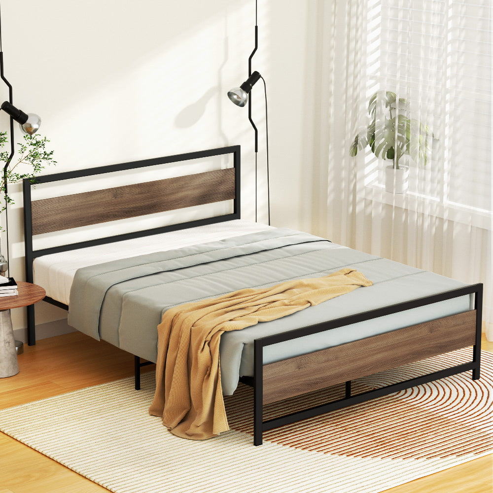 Cuneo Black Queen bed frame in a modern bedroom