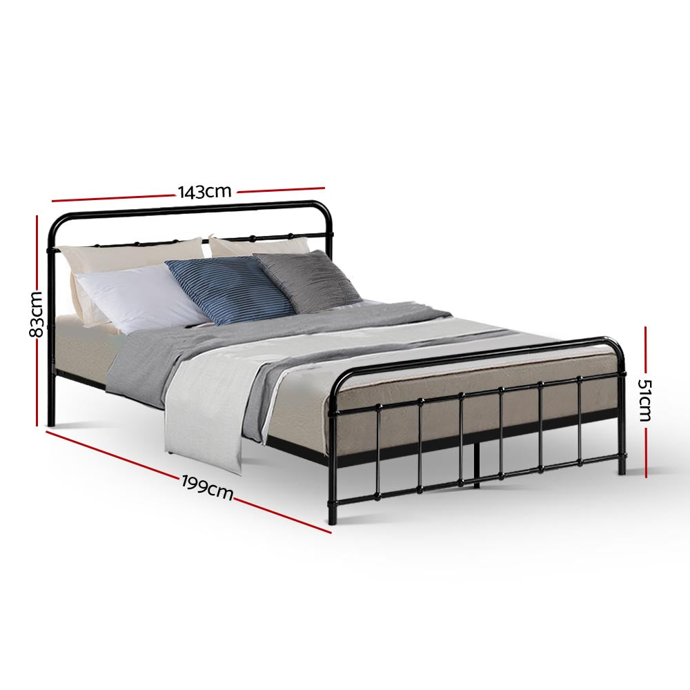 Novara Double Metal Bed Frame, Black