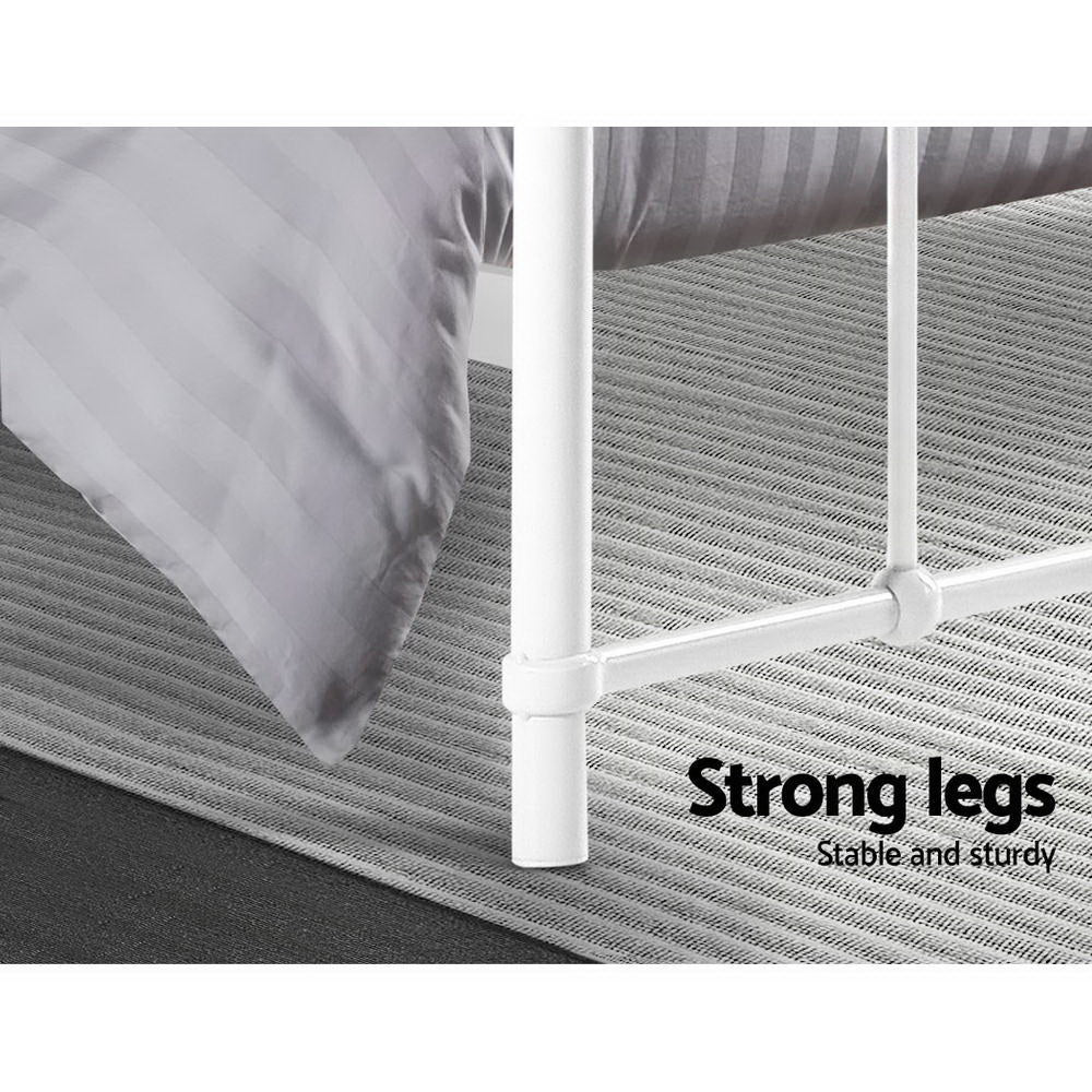 Novara Double Metal Bed Frame, White