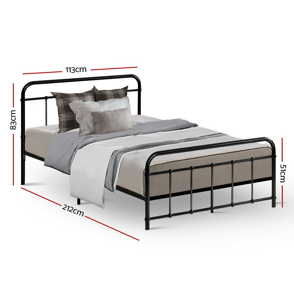 Novara King Single Metal Bed Frame, Black