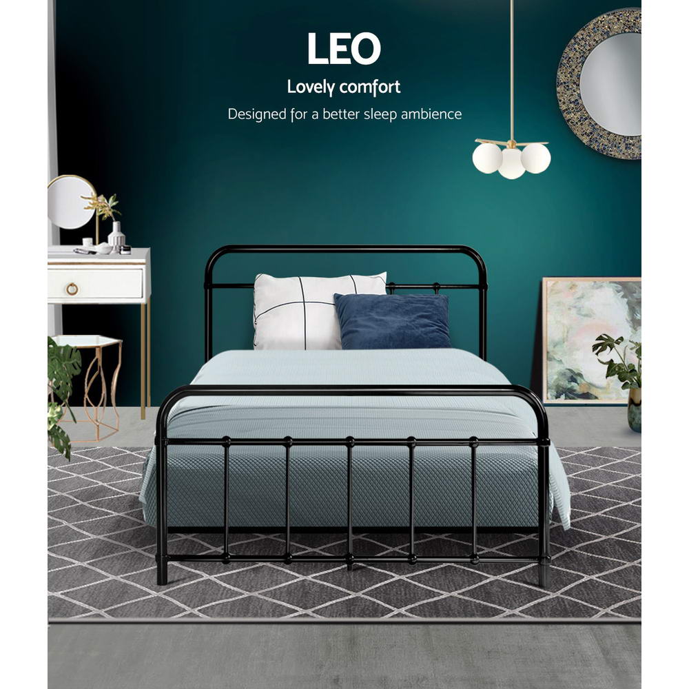 Novara King Single Metal Bed Frame, Black