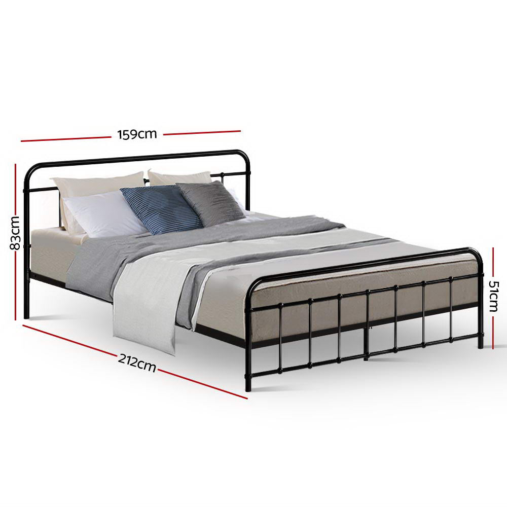 Novara Queen Metal Bed Frame, Black