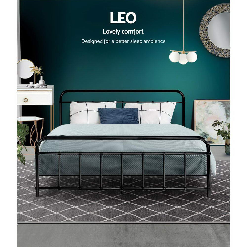 Novara Queen Metal Bed Frame, Black