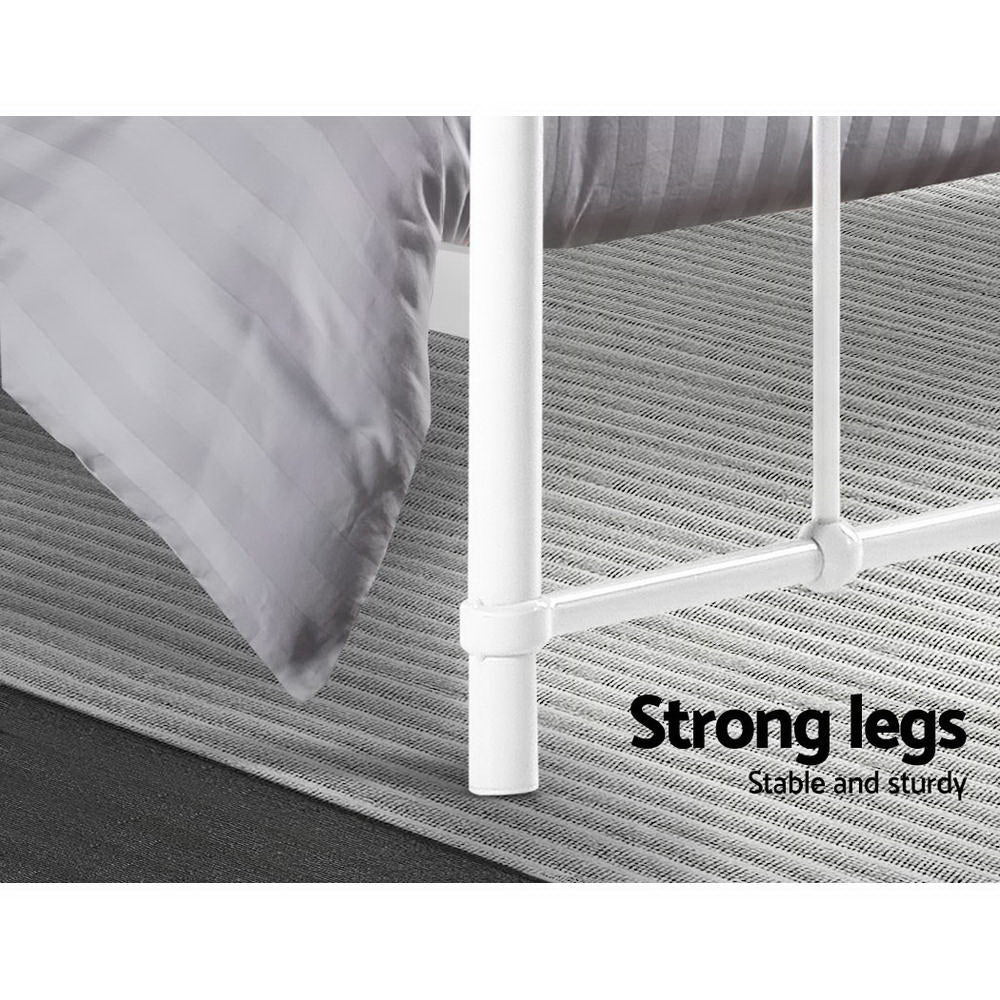 Novara Queen Metal Bed Frame, White