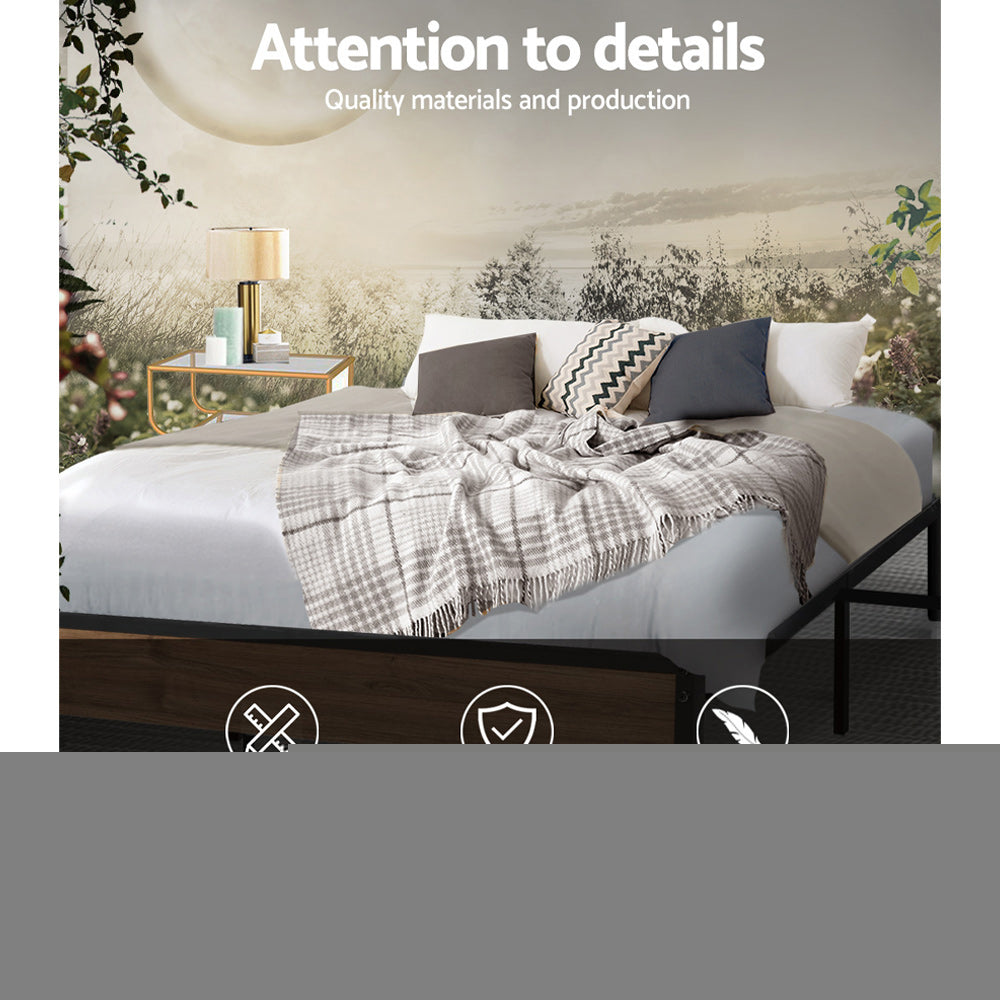 Vercelli Double Metal Bed Frame, Black