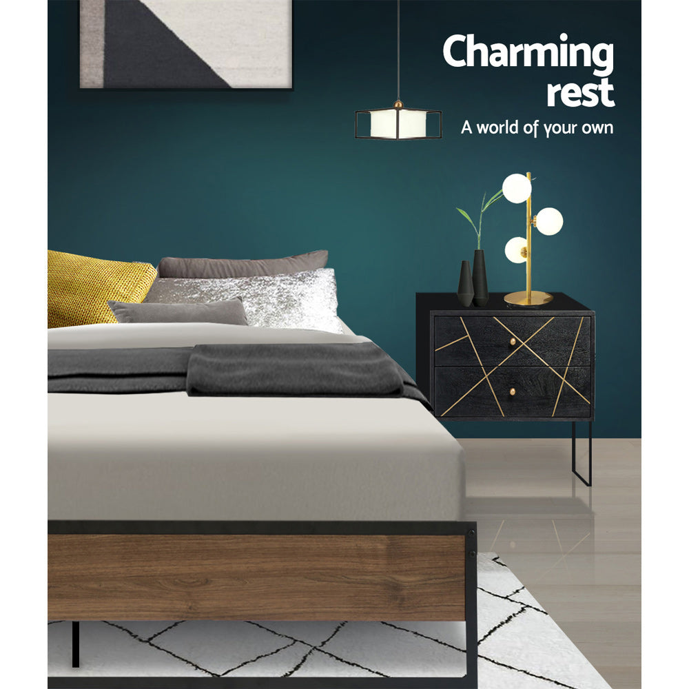 Vercelli Double Metal Bed Frame, Black