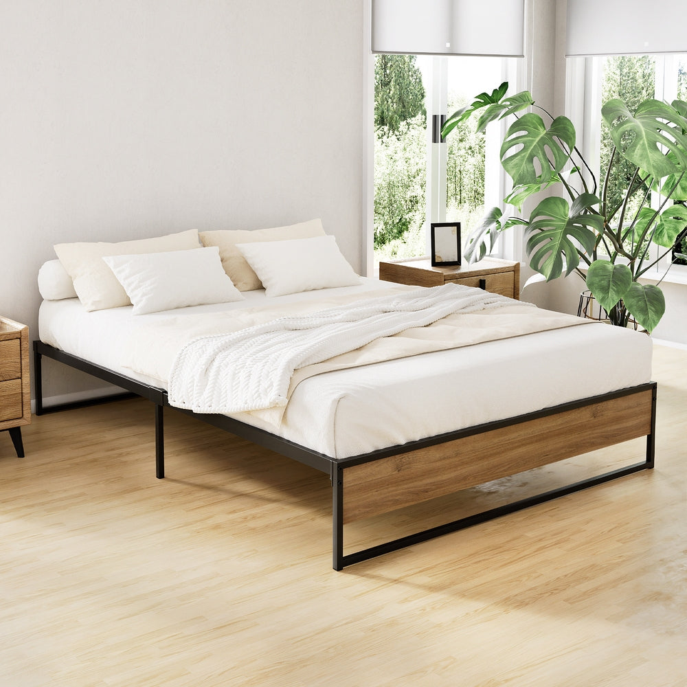 Vercelli Black Double bed frame in a modern bedroom