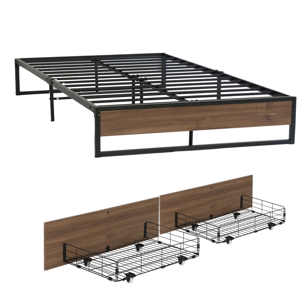 Vercelli Double Metal Bed Frame, Black