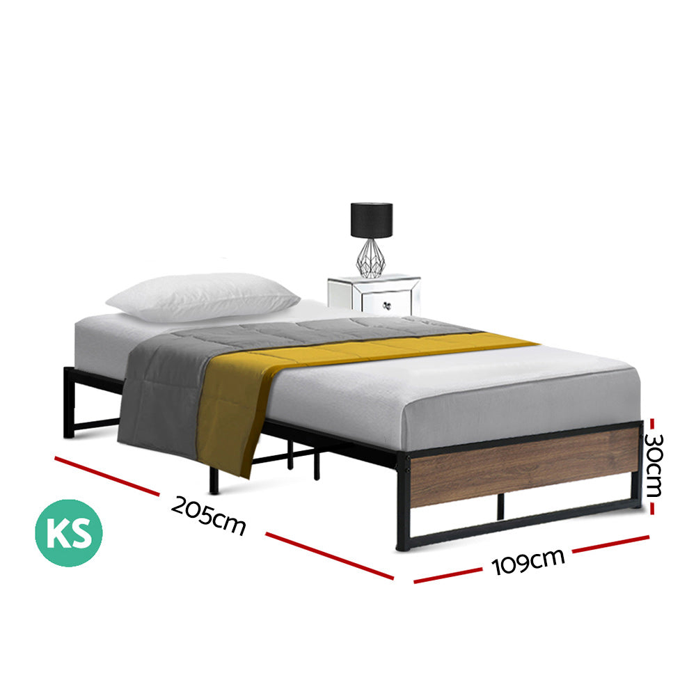 Vercelli King Single Metal Bed Frame, Black