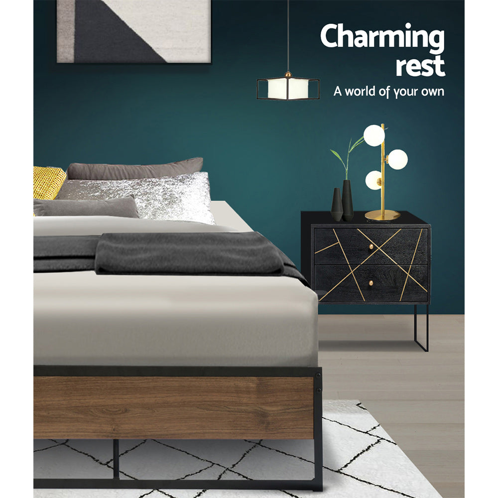 Vercelli King Single Metal Bed Frame, Black