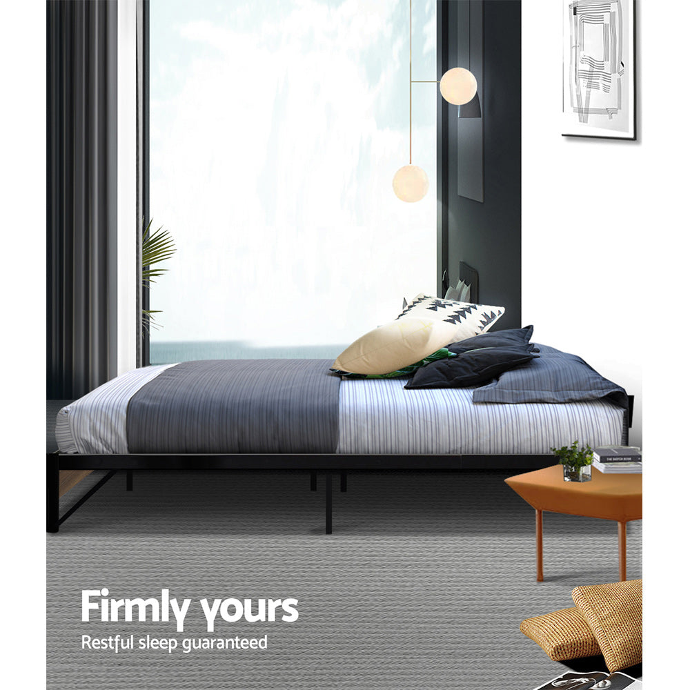 Vercelli King Single Metal Bed Frame, Black