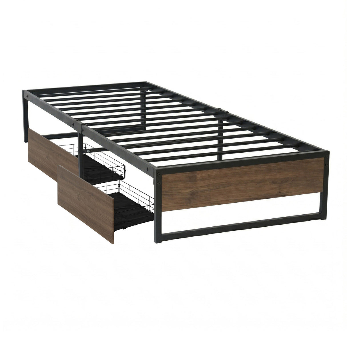 Vercelli King Single Metal Bed Frame, Black