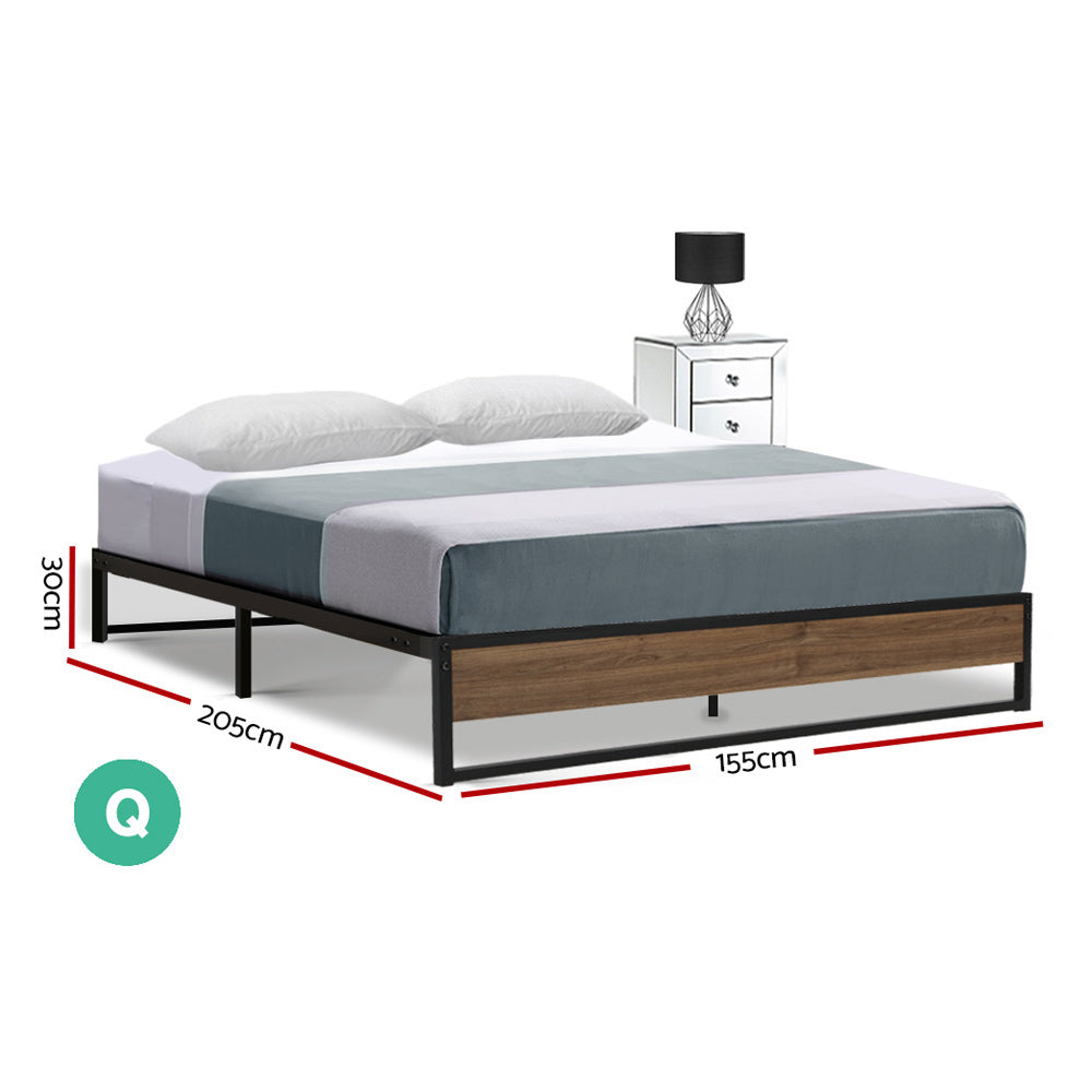 Vercelli Queen Metal Bed Frame, Black