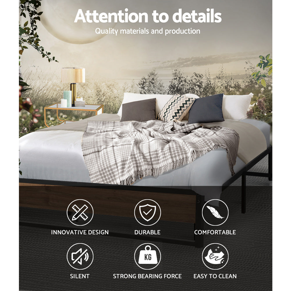 Vercelli Queen Metal Bed Frame, Black