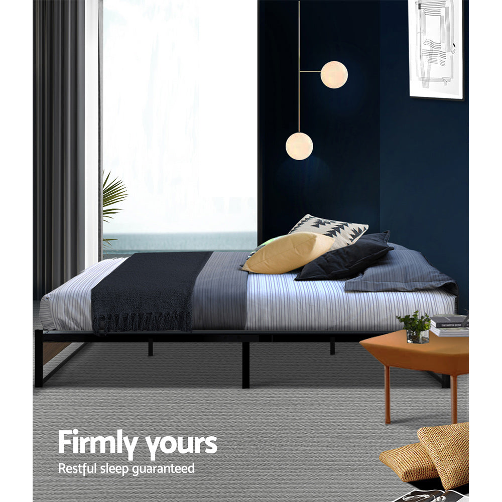 Vercelli Queen Metal Bed Frame, Black