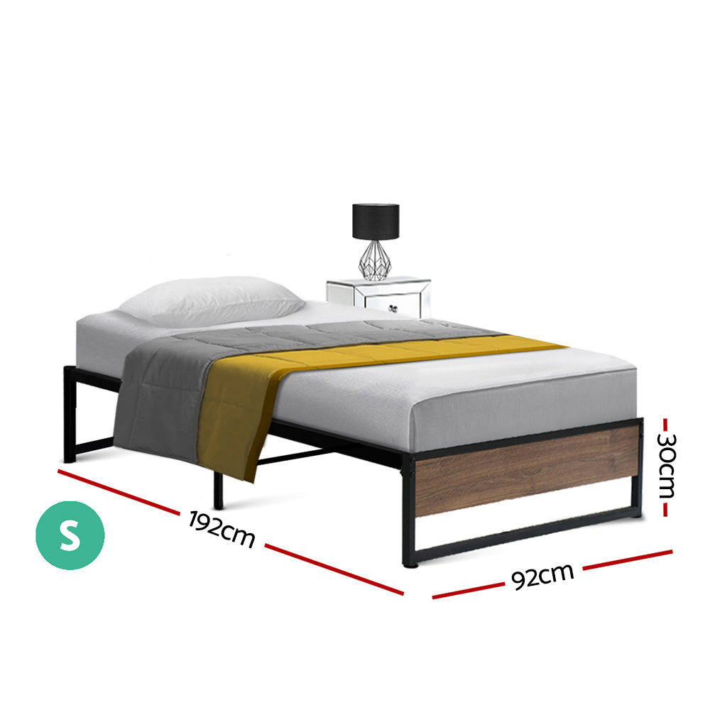 Vercelli Single Metal Bed Frame, Black
