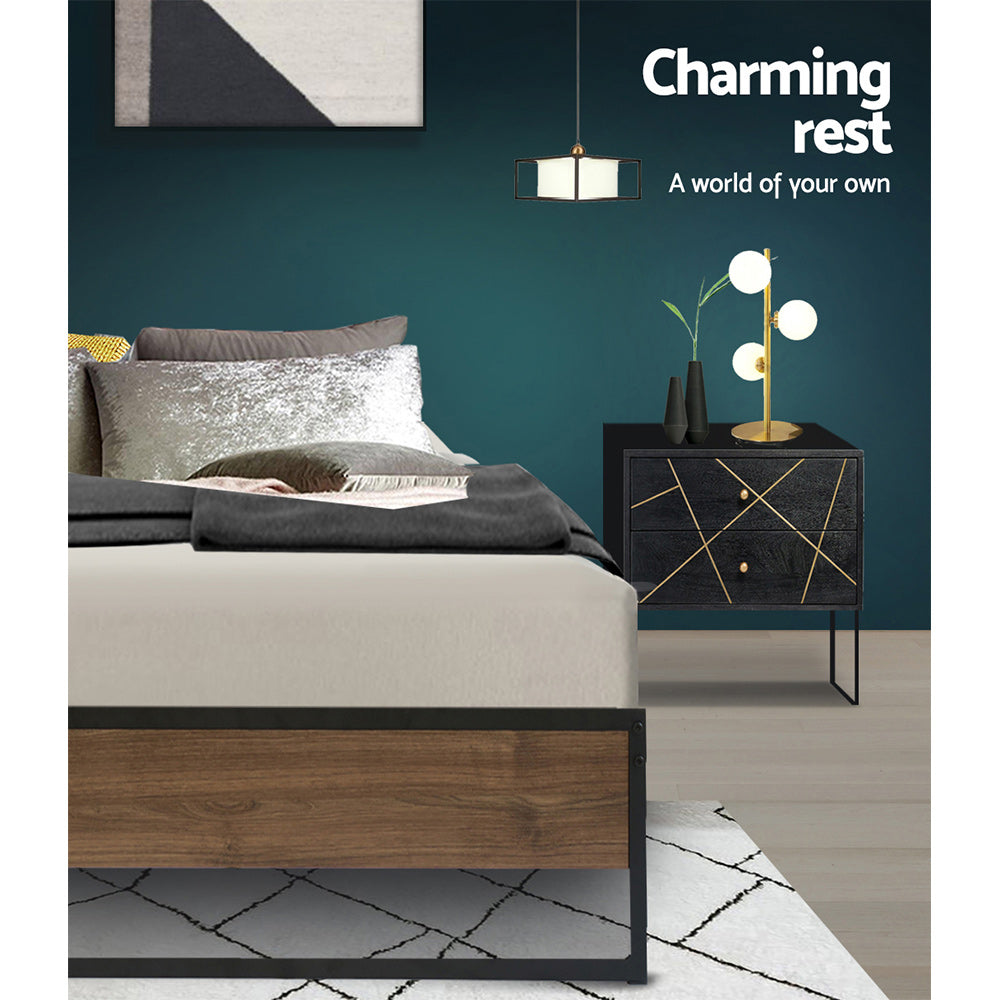 Vercelli Single Metal Bed Frame, Black