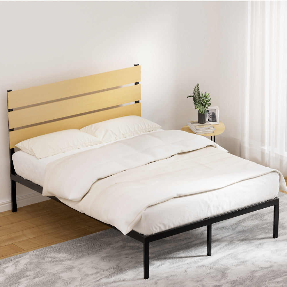 Ivrea Black Double bed frame in a modern bedroom