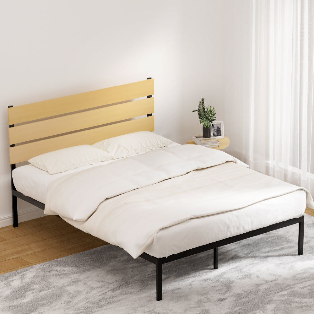 Ivrea Black Queen bed frame in a modern bedroom