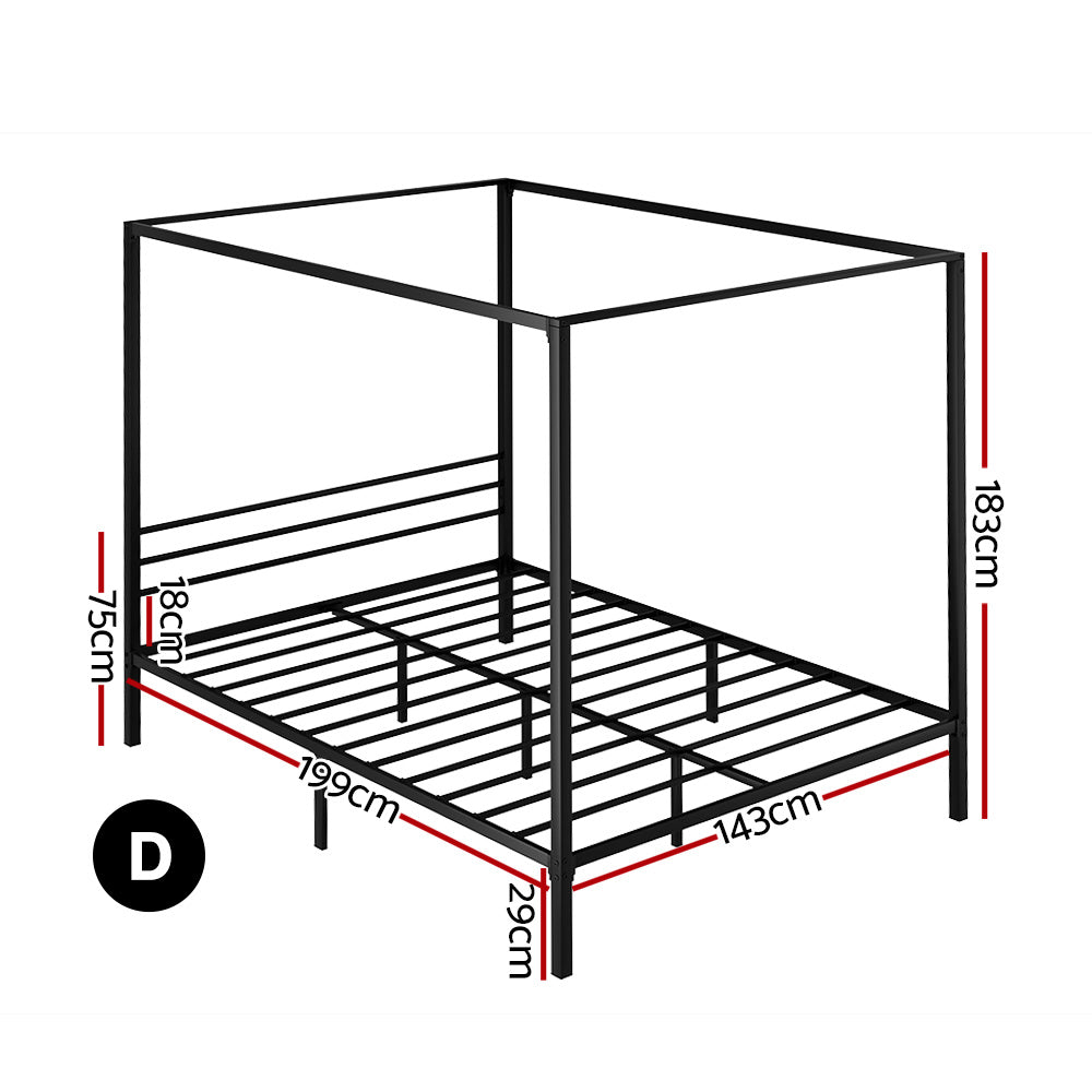 Bra Double Metal Bed Frame, Black