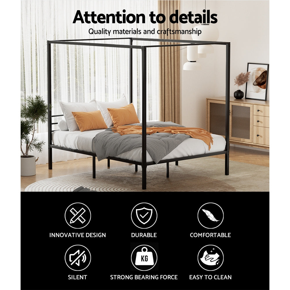 Bra Double Metal Bed Frame, Black