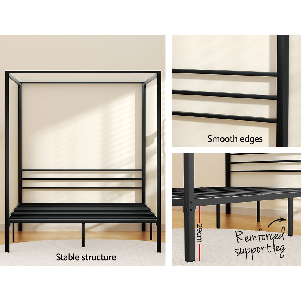 Bra Double Metal Bed Frame, Black