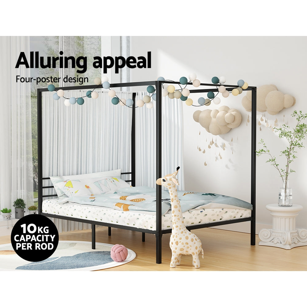 Bra Double Metal Bed Frame, Black