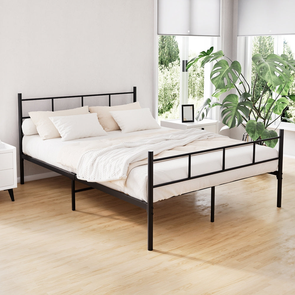 Alessandria Black Double bed frame in a modern bedroom