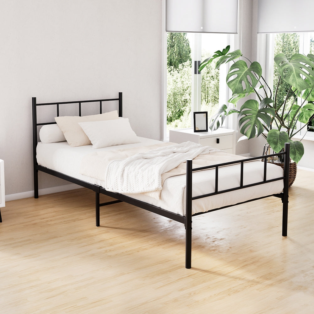 Alessandria Black Single bed frame in a modern bedroom