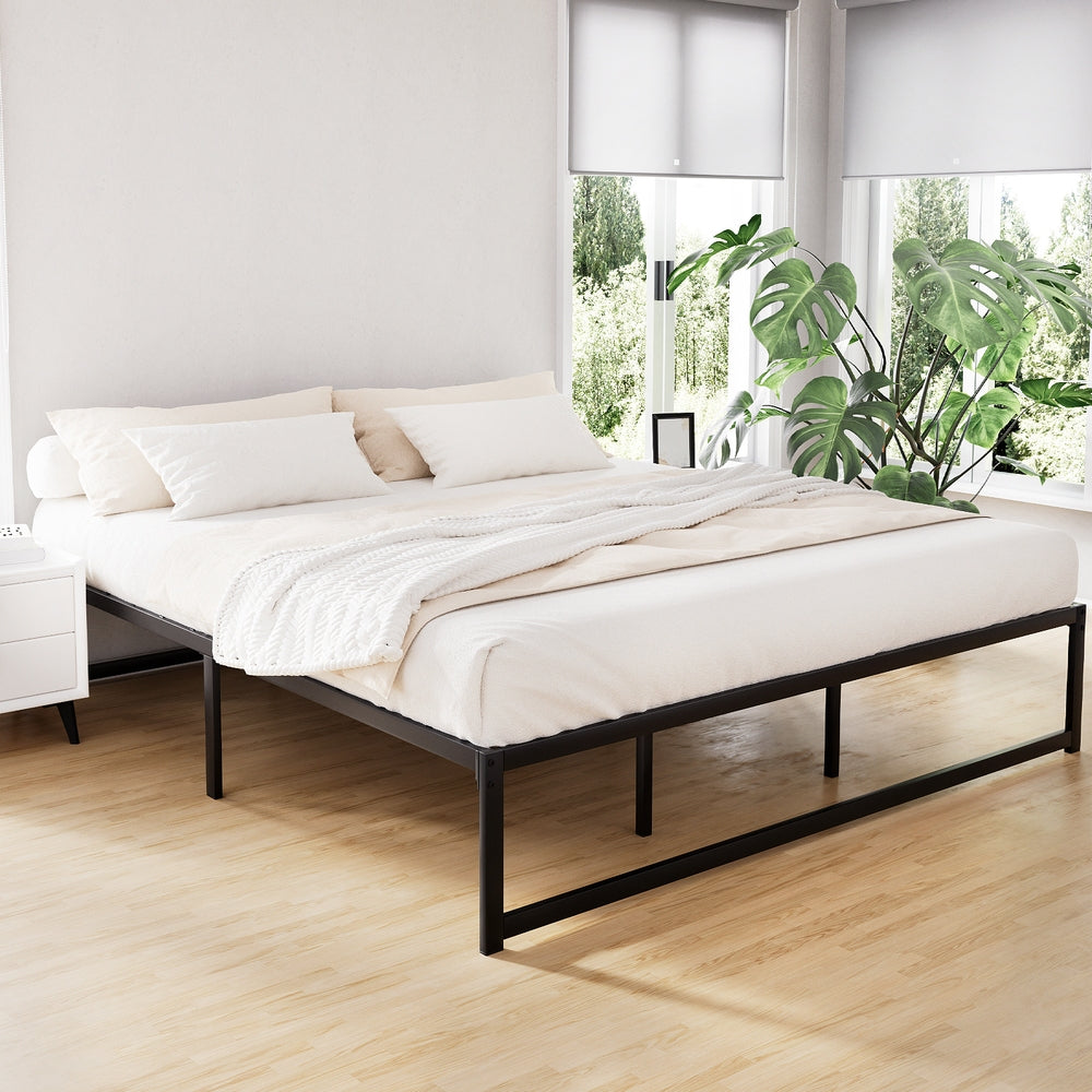 Artiss TINO king metal bed frame in minimalist design — full view — Allure Home Collections